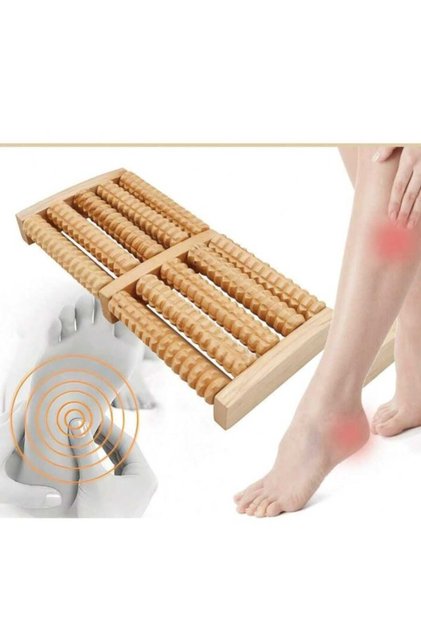 جهاز من الخشب الطبيعي دوار لتدليك القدم أداة التدليك من الخشب الطبيعي للعناية بالقدم
