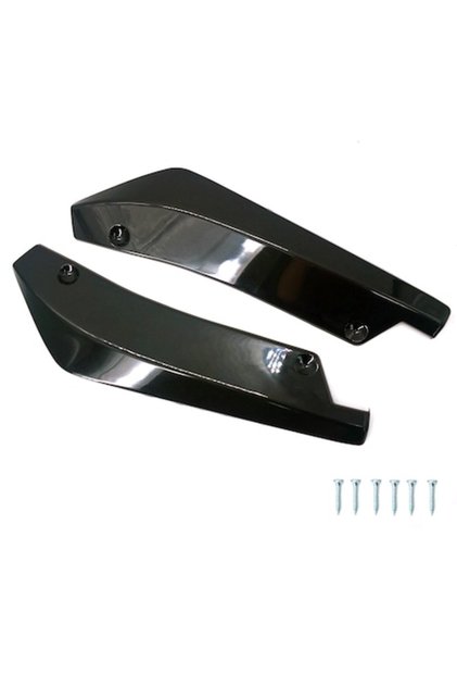 Set 2 Extensii Prelungiri Flapsuri Bara Fata / Spate Universale, Ornamente Negru Lucios