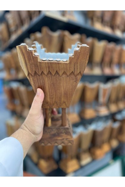 مبخرة أنتيك (نقش نجدي) مصنوعة من خشب التيك الطبيعي- مقاس كبير