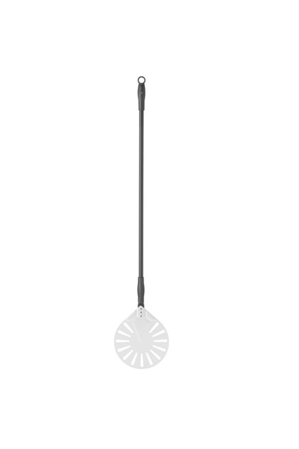 Pala de pizza rotundă perforată, din oțel inoxidabil, Hendi, 1200 x 230 mm, albă
