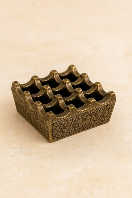 Patterned Cast Iron Ashtray, Square Decorative Ash Tray, Color Options and Long Lasting