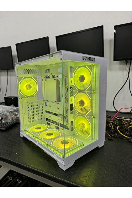 Strong Dragon 7x 120 mm Fanlı ARGB Kumandalı ATX Akvaryum Beyaz