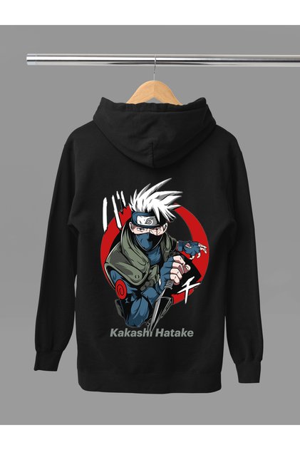 Kakashi Hatake from Naruto Anime Manga Printed 3 Thread Quality Hooded Anime Sweatshirt