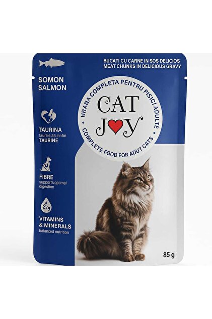 Hrana umeda pentru pisici adulte cu somon CAT JOY 85 grame