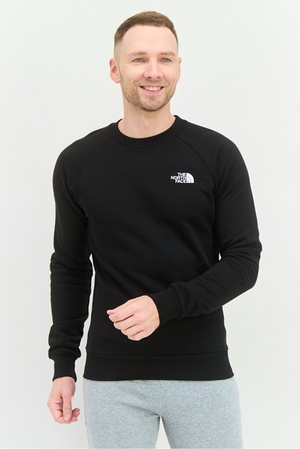 Men Crew Neck Brand Logo Long Sleeve Sweatshirt, Black
