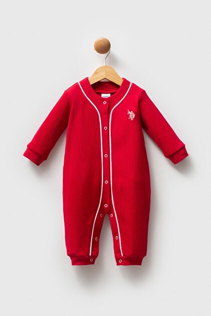 100% Cotton / 100% Cotton Baby Girl Romper with Snap Fasteners