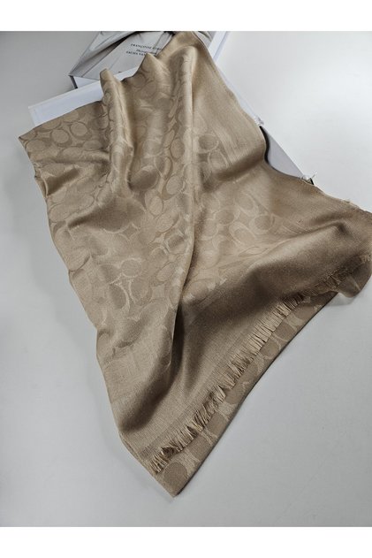 Luxury Shawl C Pattern Cotton Cashmere Silk Shawl 4 Seasons Double-Sided 75 X 200 cm