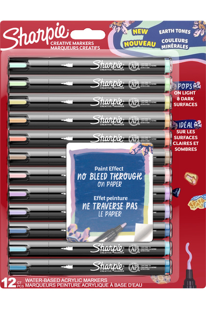Set 12 markere Creative Marker, acrylic, culori pastel, varf rotund