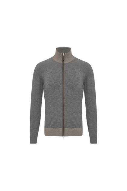 Gran Sasso Men's Wool Cardigan with Stand Collar M401077585