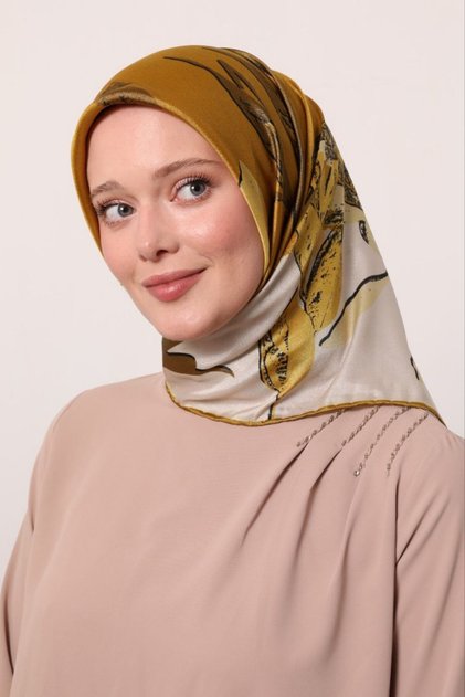 وشاح كريستالي لامع بنمط فرشاة الأوراق التجريدي