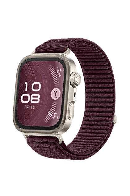 UnDePlus Apple Watch 44/45/46/49mm Kordon Dalgalı Cırt Cırt Hasır