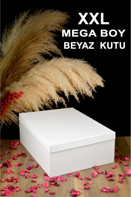 Hediye Kutusu Beyaz Bohça Nişan Çeyiz Söz Düğün XXL Mega Boyut