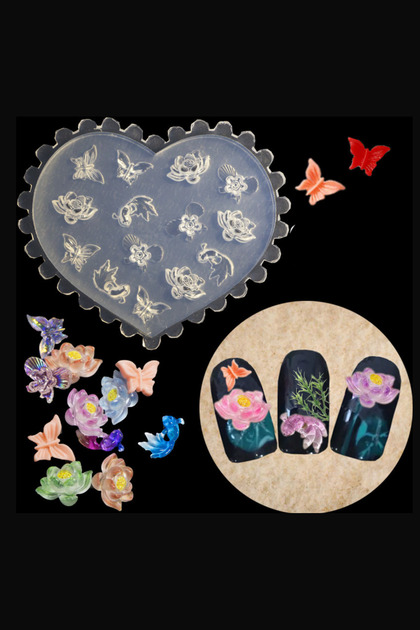 Nail Art Charm Silikon Kalıp Nail Art Desen Kalıbı, Charm Tırnak Süsleme 3D Silikon Kalıp