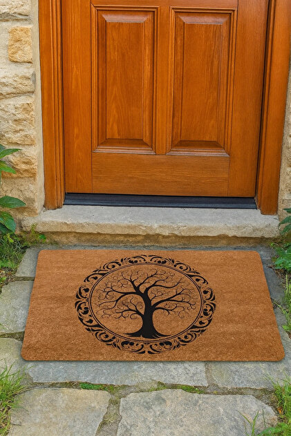 Round Tree Painting Welcome Welcome Door Mat 45x70cm