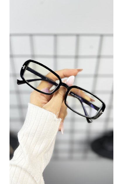 Square Rectangular 42 Ekartman Metal Transparent Women Men Unisex Blue Light Protection Screen Glasses Eyewear