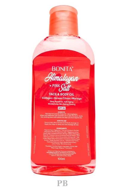 Himalayan Pink Salt Face and Body Oil with SPF 30, Korean Citron, Collagen, Moringa 100ml