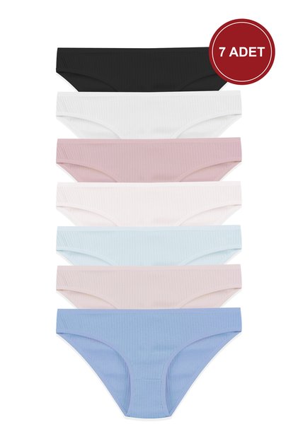 Women's 7-Pack Corded Cotton Ribbed Panties