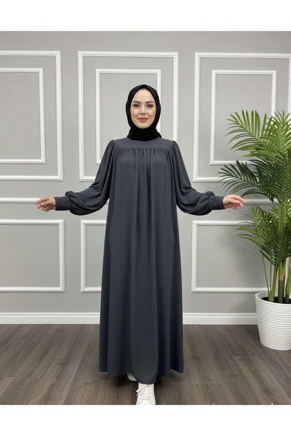Zippered Cuffed Bust-Length Robe Dress