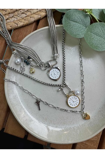 Brand Model Watch Charm Necklace Set (45Cm-52Cm-59Cm)