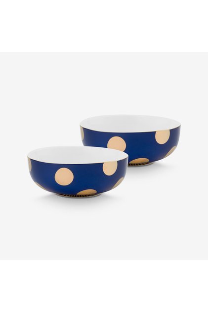 Dot Delight Navy Blue Porcelain Bowl 15 cm