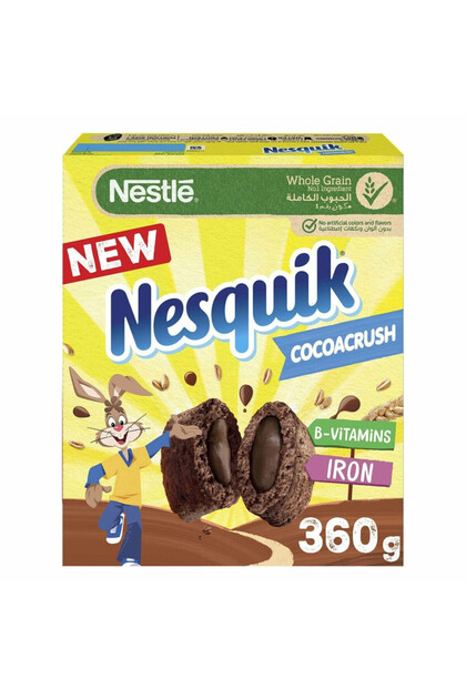 Nesquik Cocoa Crush Cereal 360g, Carton of 16pcs