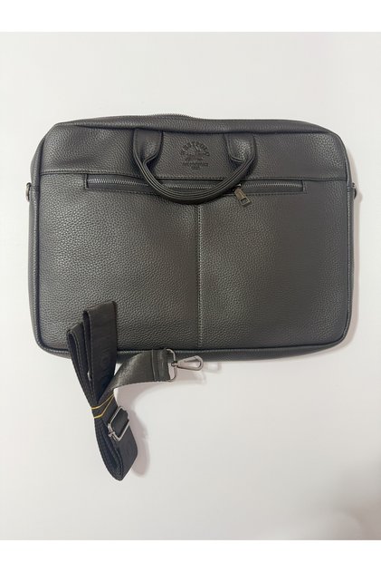 3 Compartments with Zipper Genuine Leather Bag Shoulder Bag Briefcase Laptop Bag 42X32Cm