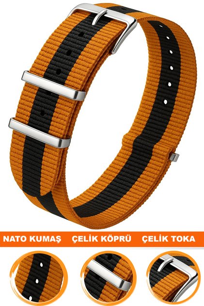 18mm Fossil-Welder-Casio-Seiko-Omega-Armani Watch Compatible Nato Textile Fabric Watch Band 18Model1