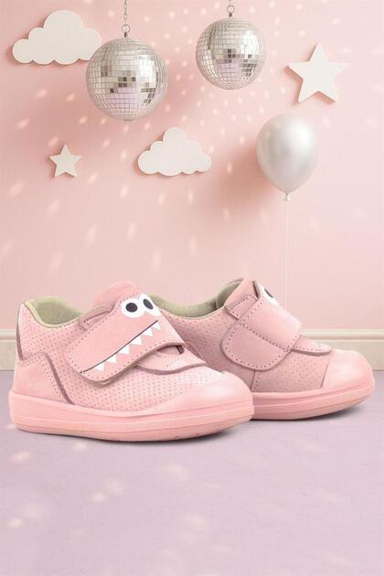 Dino Genuine Leather Powder High Top Baby Shoes