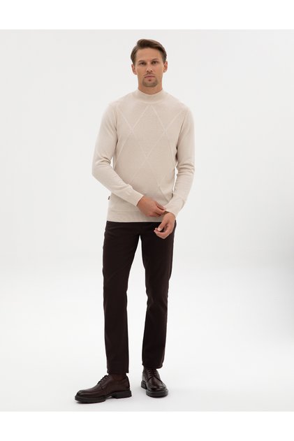 Kahverengi Slim Fit Kanvas Pantolon 50315265-VR029