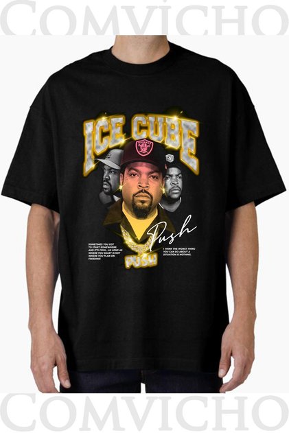 Unisex Ice Cube V11 Design Printed Oversize T-Shirt