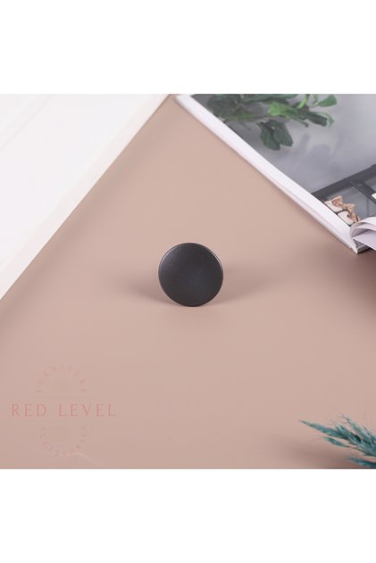 Liva Anthracite Button Modern Luxury Metal Handle Models Kitchen Cabinet Drawer Furniture Handle