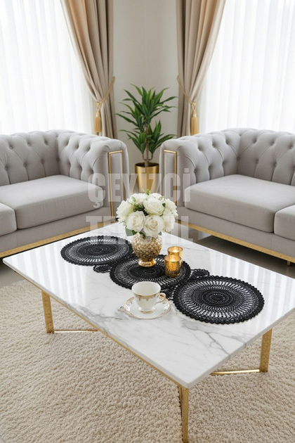 Runner with Lace Detail Single Runner Black - 115X35Cm