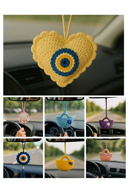 MODA Amigurumi Araba Dikiz Aynası Süsü & Anahtarlık & Çanta Askısı