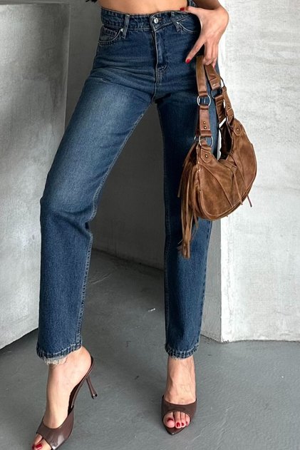 KAHVE TİNTLİ MOM FİT JEAN
