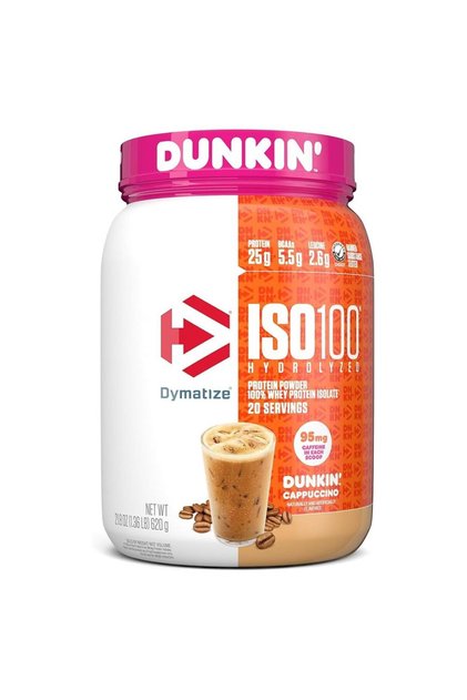 ISO 100 Hydrolyzed whey protein isolate, Dunkin Cappuccino, 1.36 LB