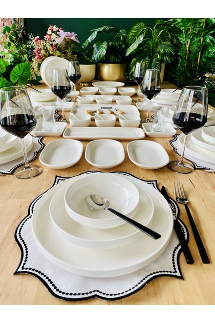 食器 B CASA DE BELLA 196 Parça Modern Sade 12 Kişilik Yemek,kahvaltı Ve