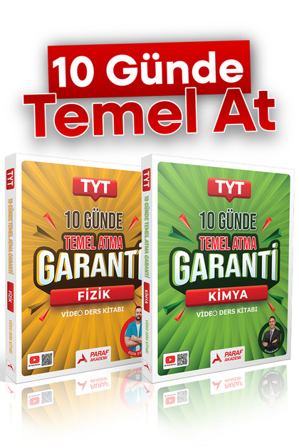 TYT 10 GÜNDE TEMEL ATMA GARANTİ FİZİK VE KİMYA 2'Lİ SET