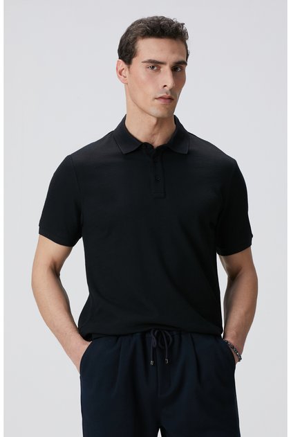 Siyah Polo Yaka T-shirt