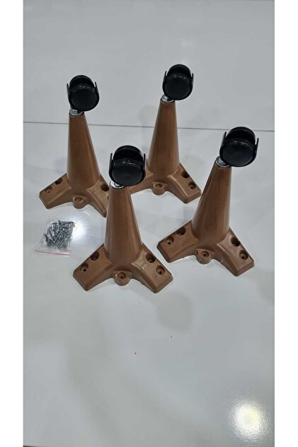 Tekerlekli Sihirli Sehpa Masa Ayağı 360 Derece Dönebilen 20 Cm 4 Adet Ceviz. Vida Hediyeli!!!