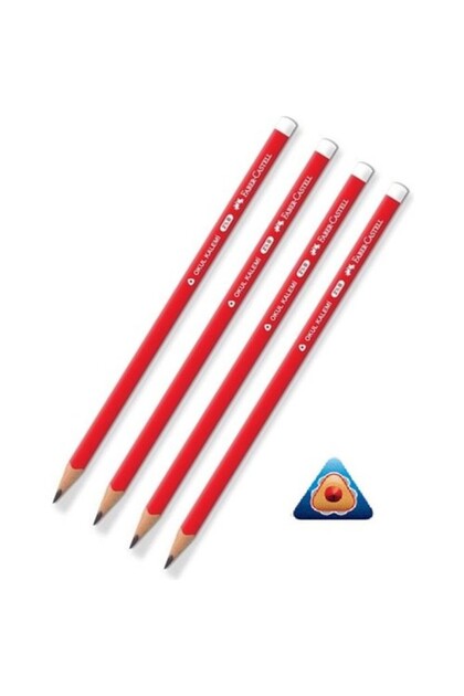 Faber-Castell Pencil Triangle 4 Pieces School Pencil Lead Pencil 2.5B Lead Pencil