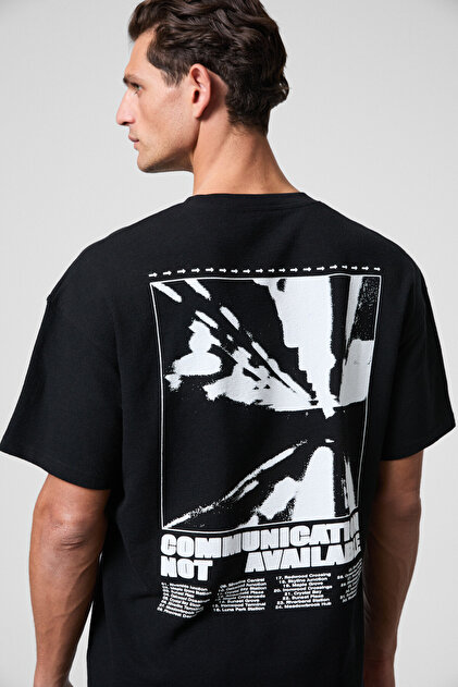 Age factory × CPG TEE BLACK M GRIMELANGE CREST Erkek Göğsü Ve Sırtı Baskılı %100 Organik Pamuk