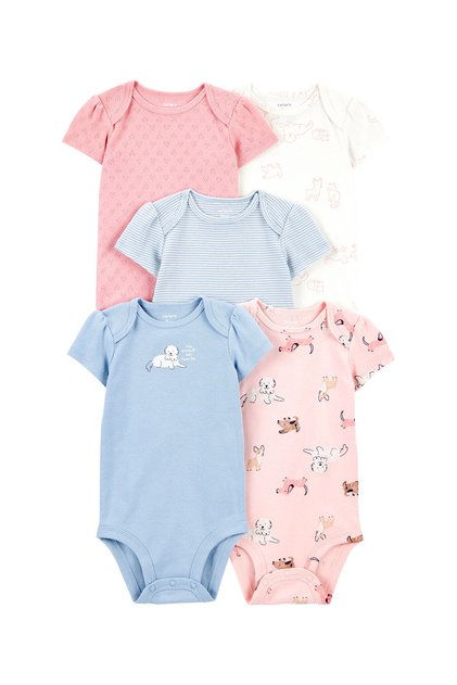 Baby Girl Short Sleeve 5-Piece Bodysuit