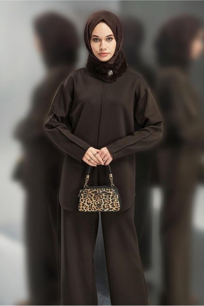 Fur Detail Pants Suit 45086