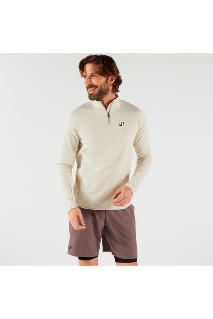 Kuikma Erkek Uzun Kollu Yarım Fermuarlı Tenis Sweatshirtü - Bej - Thermic