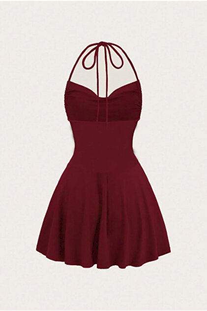 open lace back dress Allegra K Boat Neck Dress for Women's Long Sleeves Ruched Wear to Work  Split Sheath Dress X-Small Red at Amazon Women's Clothing store