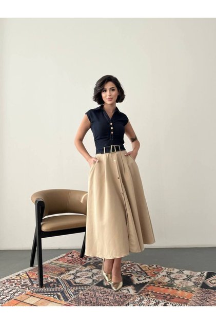Women's Draped Belted Dress with Open Shoulders and Waist