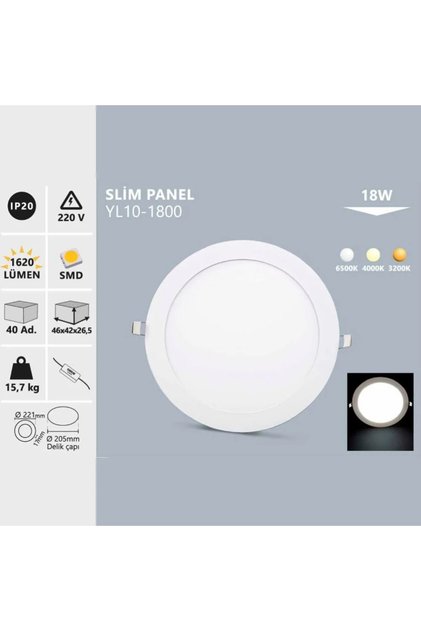 18W SIVA ALTI LED PANEL 6500K BEYAZ IŞIK (1 ADET)