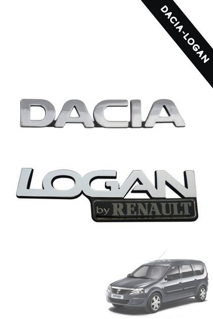 Dacia & Logan by Renault Rear Trunk Lettering Set Kit