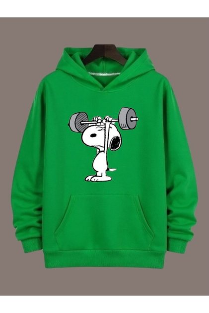 Unisex Snoopy Colorful Custom Printed Cotton Oversize Hooded Sweatshirt