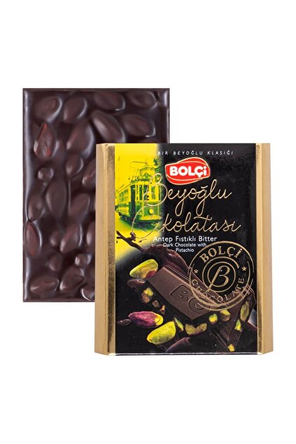 Bitter Antep Fıstıklı Beyoğlu Çikolatası 60g